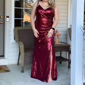 Red sequin Rory style dress from revelry! Perfect for bigger chests!